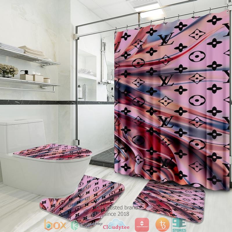 Louis_Vuitton_Pink_variegated_color_shower_curtain_bathroom_set