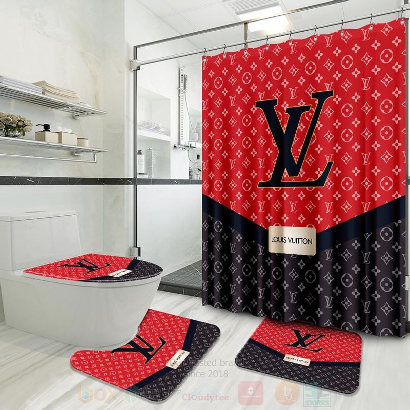 Louis_Vuitton_Red-Black_Shower_Curtain_Bathroom_Set