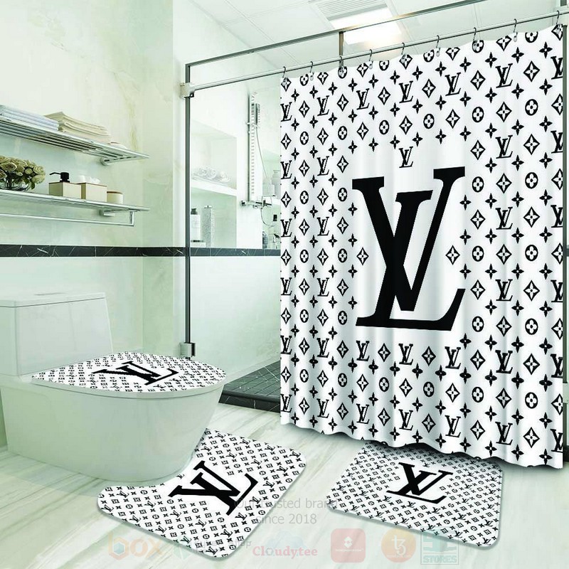 Louis_Vuitton_White-Black_Shower_Curtain_Bathroom_Set