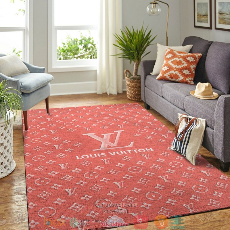 Louis_Vuitton_White_LV_light_red_Rug_Carpet