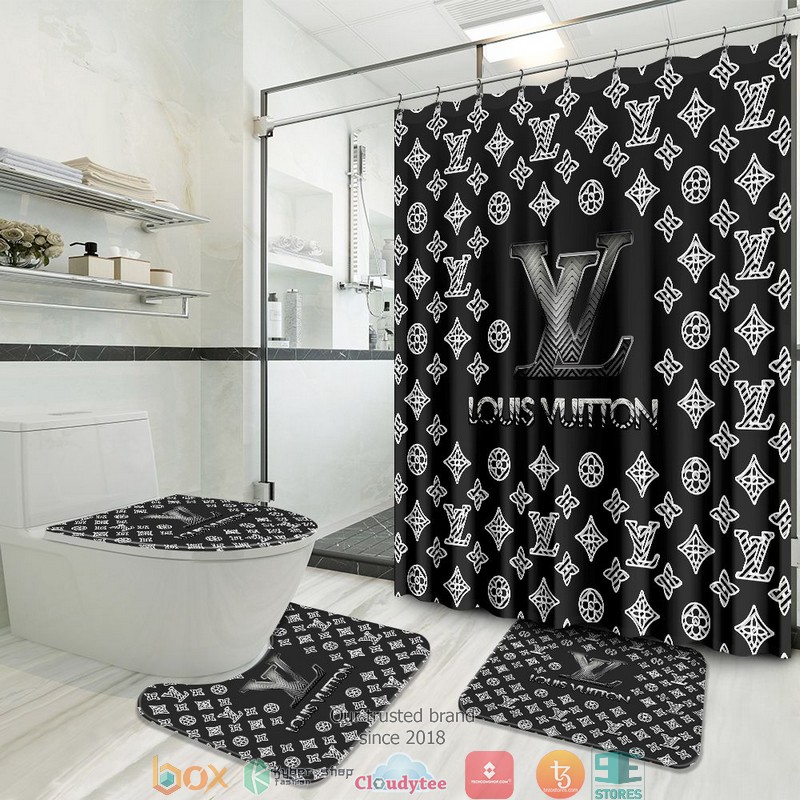 Louis_Vuitton_White_black_shower_curtain_bathroom_set