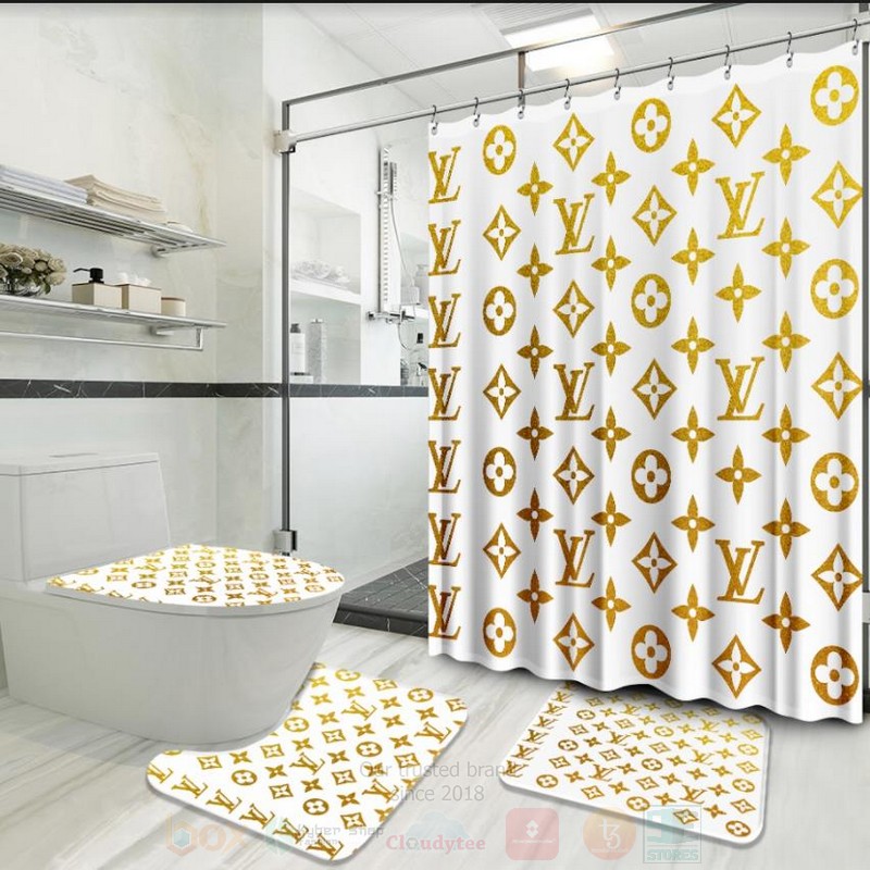 Louis_Vuitton_Yellow-White_Shower_Curtain_Bathroom_Set