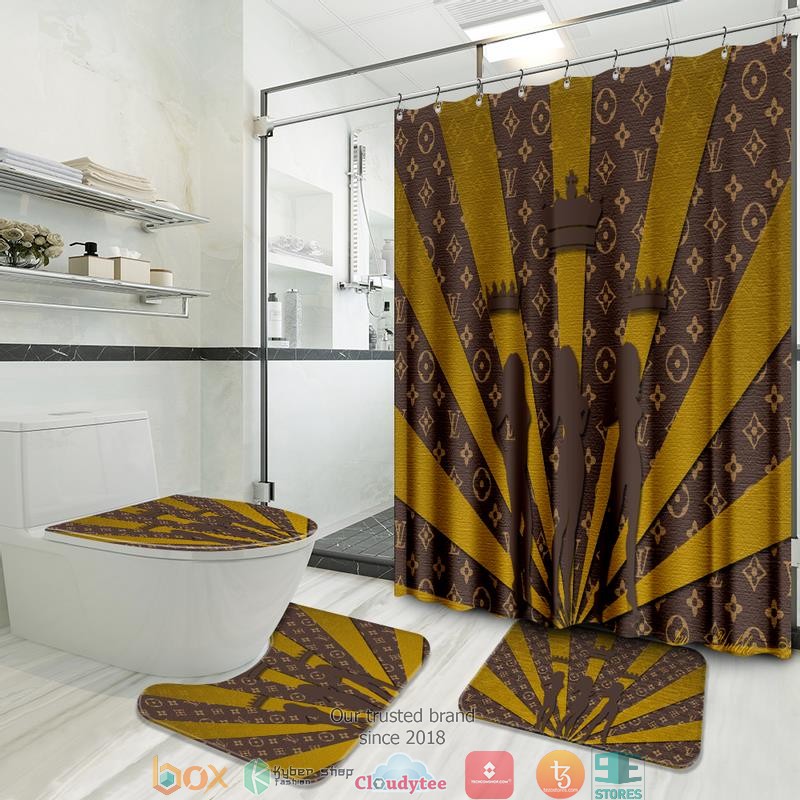 Louis_Vuitton_Yellow_King_Queen_shower_curtain_bathroom_set