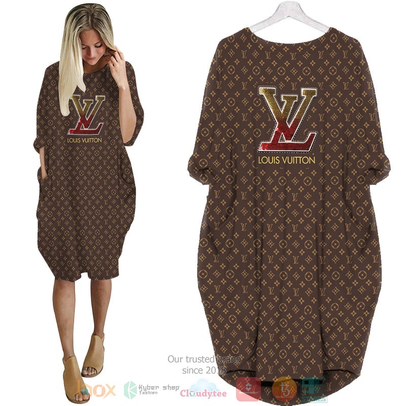 Louis_Vuitton_brown_pattern_Pocket_Dress