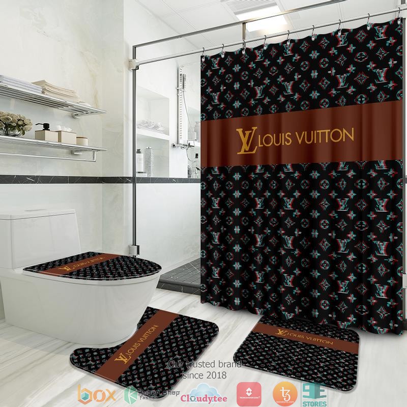 Louis_Vuitton_flashing_color_pattern_shower_curtain_bathroom_set