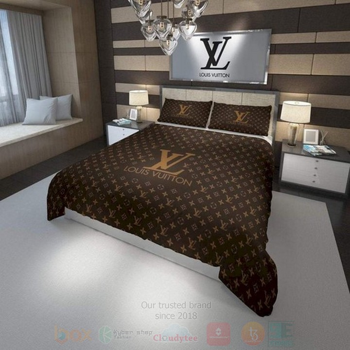 Lv_Louis_Vuitton_Full_Brown_Inspired_Bedding_Set