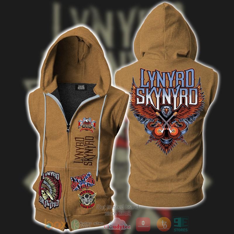 Lynyrd_Skynyrd_Band_Sleeveless_zip_vest_leather_jacket