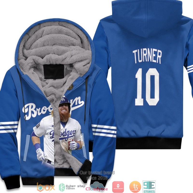 MLB_Los_Angeles_Dodgers_Justin_Turner_10_Team_2020_Blue_3D_Fleece_Hoodie