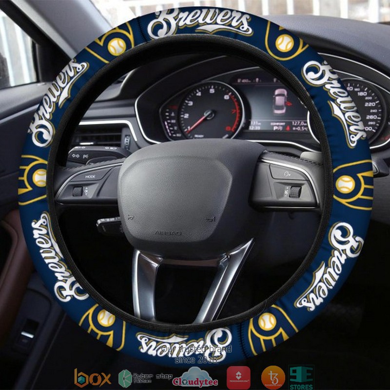 MLB_Milwaukee_Brewers_Navy_Steering_wheel