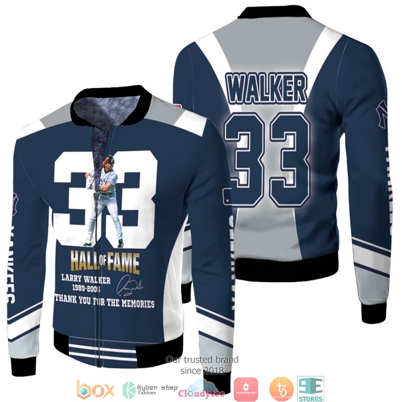 MLB_New_York_Yankees_Hall_Of_Fame_Larry_Walker_33_1989_2005_Signature_Thank_You_For_Memories_3D_Fleece_Hoodie