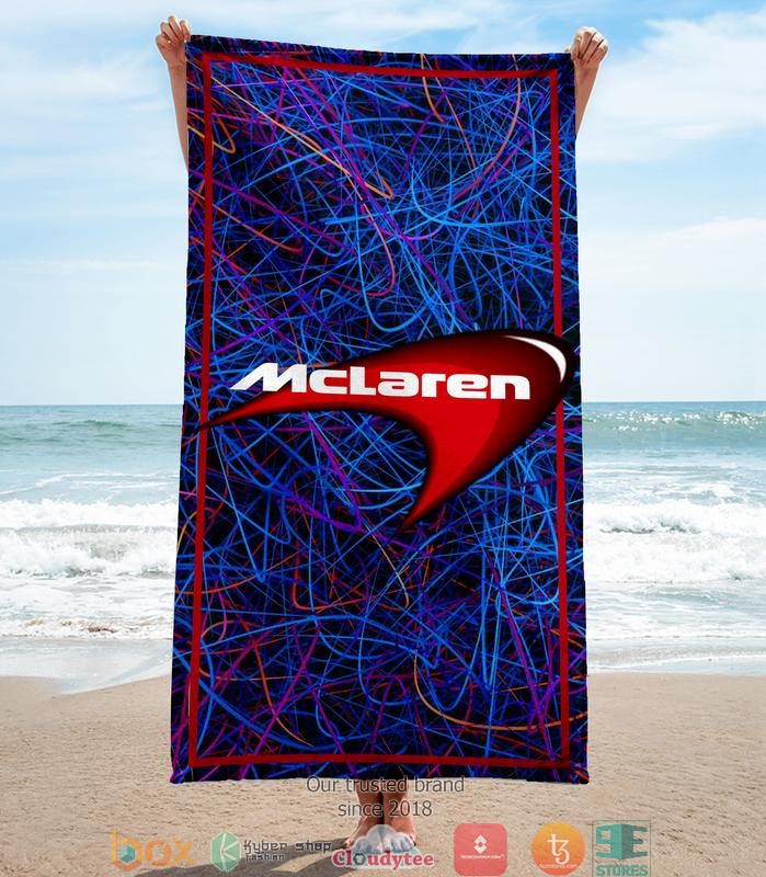 McLaren_neon_line_pattern_3d_illusion_Beach_Towel