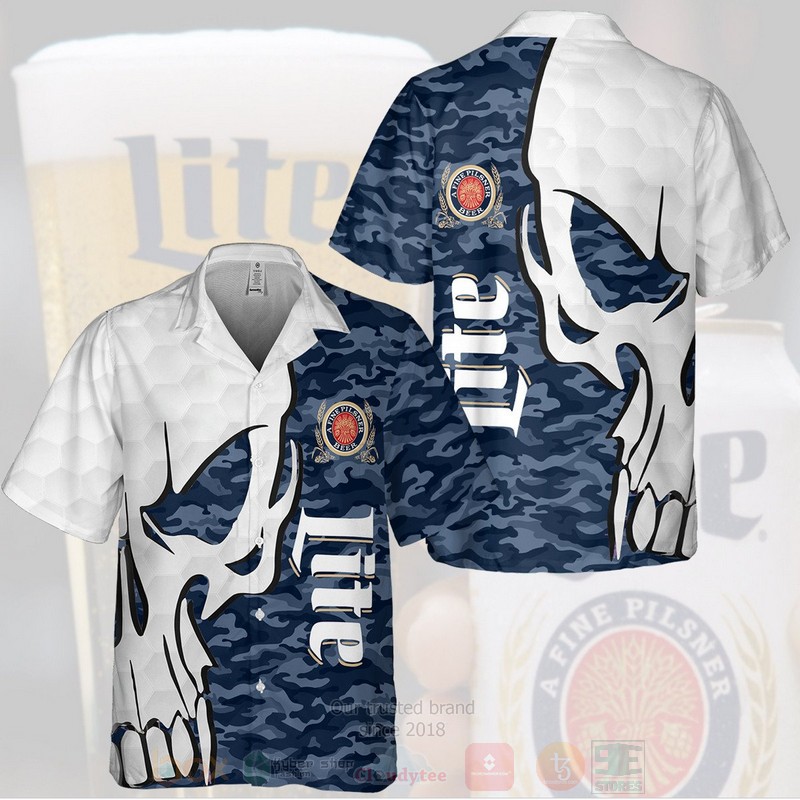 Miller_Lite_A_Fine_Pilsner_Beer_Skull_Hawaiian_Shirt