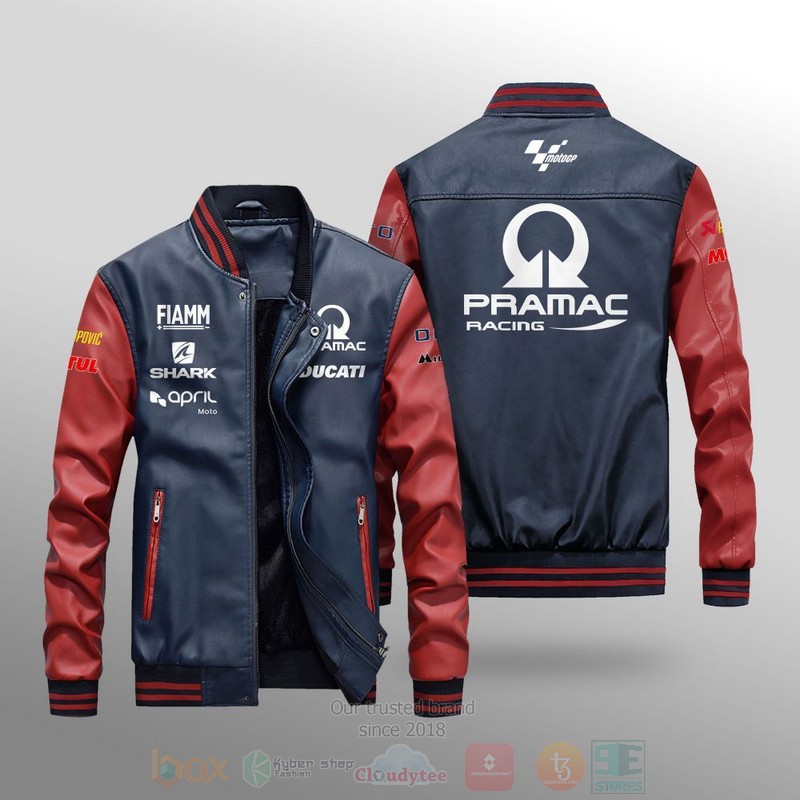 Motogp_Pramac_Racing_Team_Leather_Bomber_Jacket_1