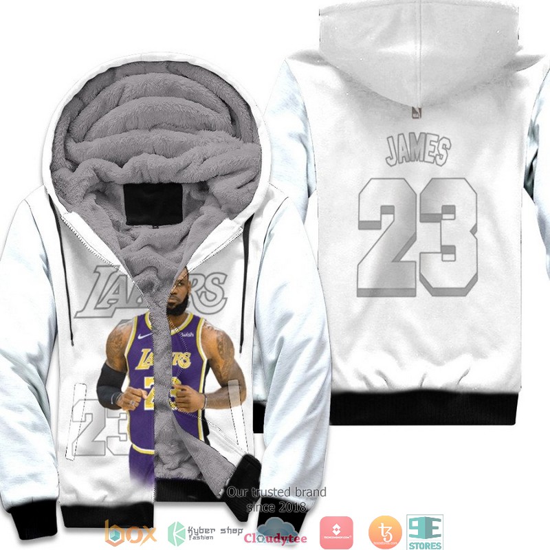 NBA_Los_Angeles_Lakers_LeBron_James_23_Team_White_3D_Fleece_Hoodie
