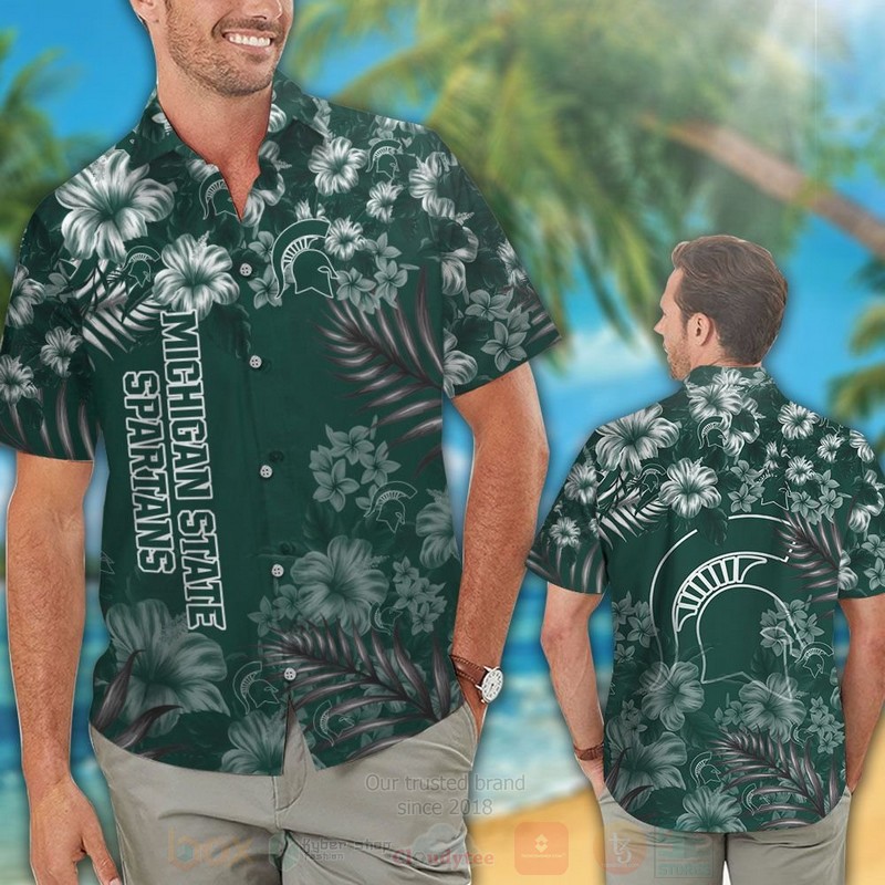 NCAA_Michigan_State_Spartans_Hawaiian_Shirt_Short_1