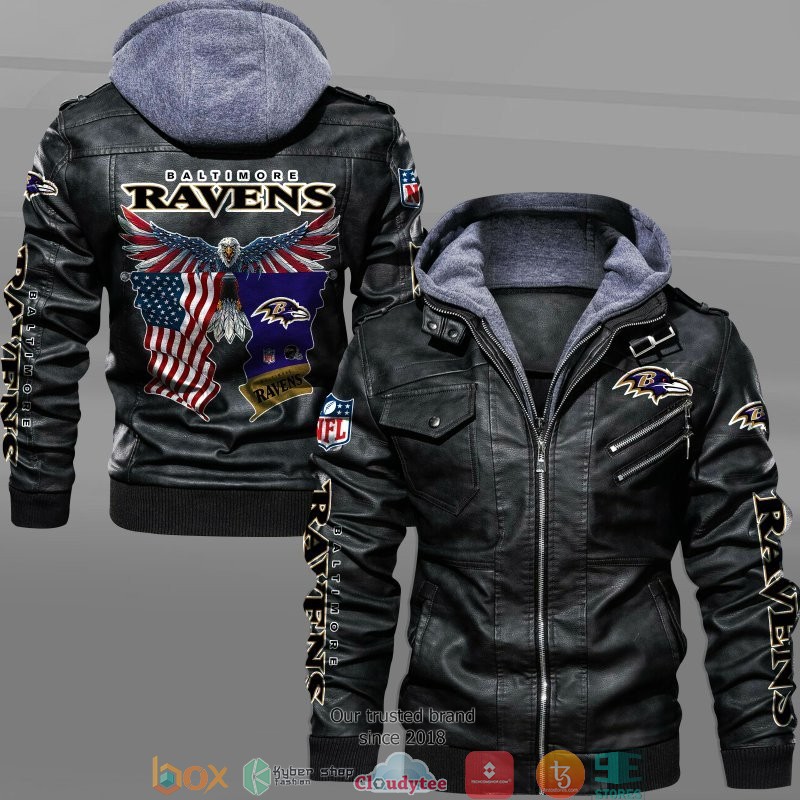 NFL_Baltimore_Ravens_Eagle_American_flag_2d_leather_jacket