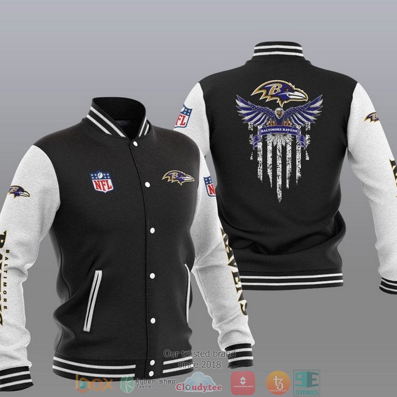 NFL_Baltimore_Ravens_Eagle_Thin_Line_Flag_Varsity_Jacket