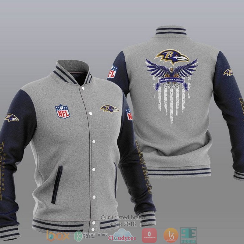 NFL_Baltimore_Ravens_Eagle_Thin_Line_Flag_Varsity_Jacket_1
