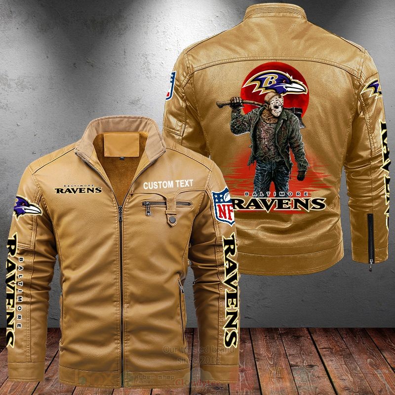 NFL_Baltimore_Ravens_Jason_Voorhees_Custom_Name_Trend_Fleece_Leather_Jacket_1