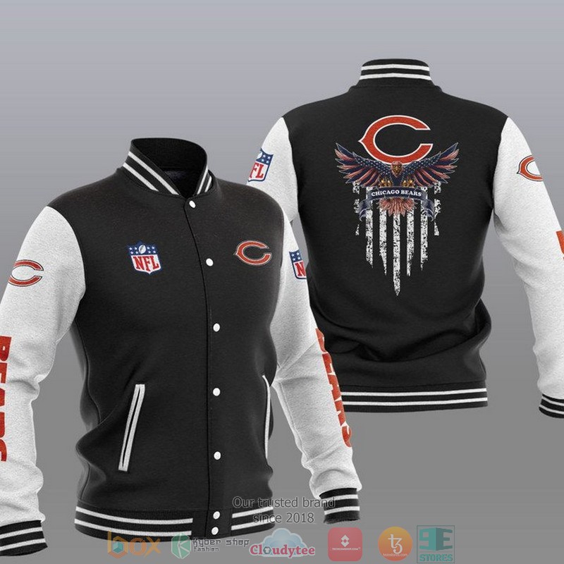 NFL_Chicago_Bears_Eagle_Thin_Line_Flag_Varsity_Jacket