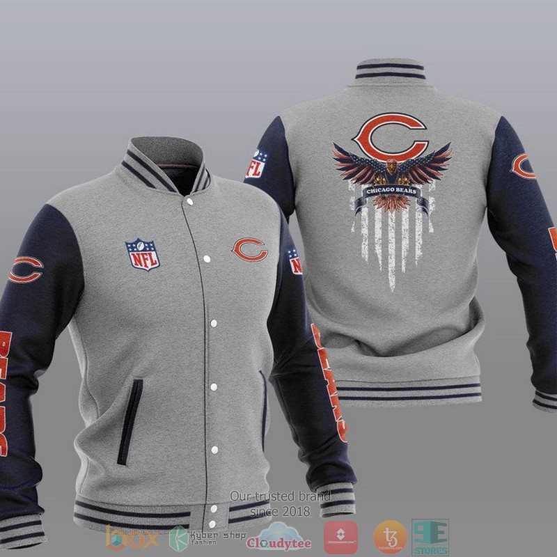 NFL_Chicago_Bears_Eagle_Thin_Line_Flag_Varsity_Jacket_1