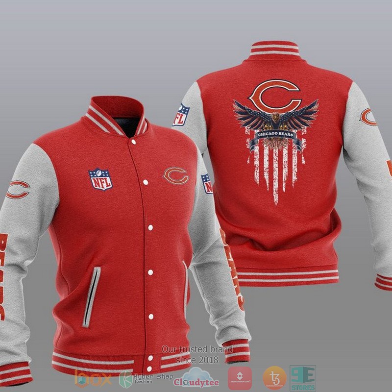 NFL_Chicago_Bears_Eagle_Thin_Line_Flag_Varsity_Jacket_1_2_3_4