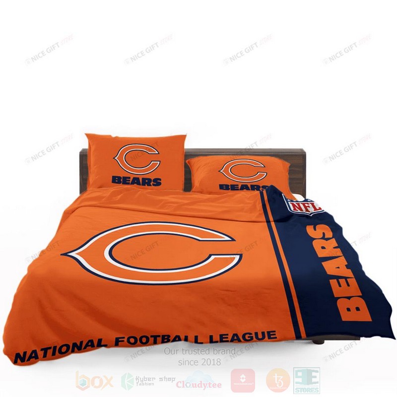 NFL_Chicago_Bears_Inspired_Orange_Bedding_Set