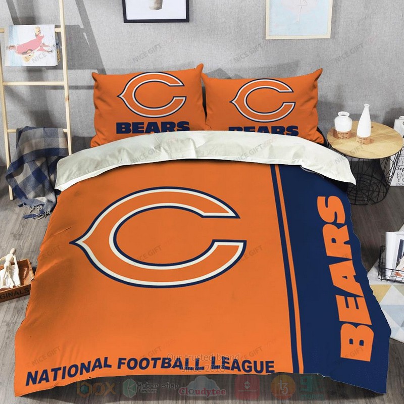 NFL_Chicago_Bears_Inspired_Orange_Bedding_Set_1