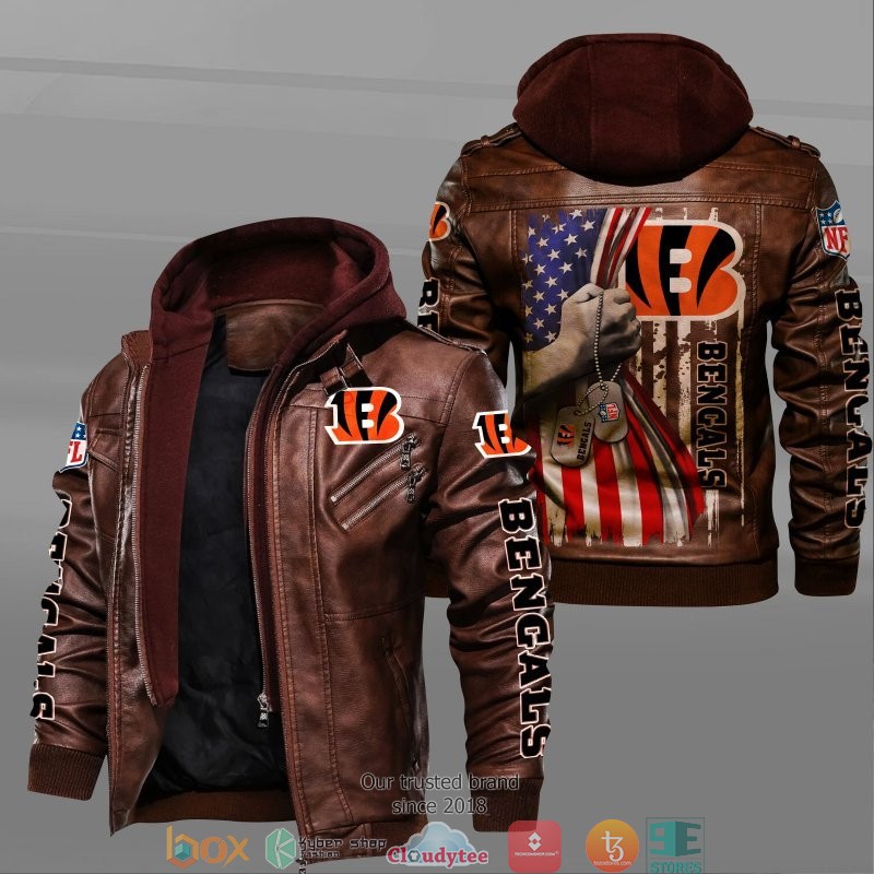 NFL_Cincinnati_Bengals_hold_American_flag_2d_leather_jacket_1