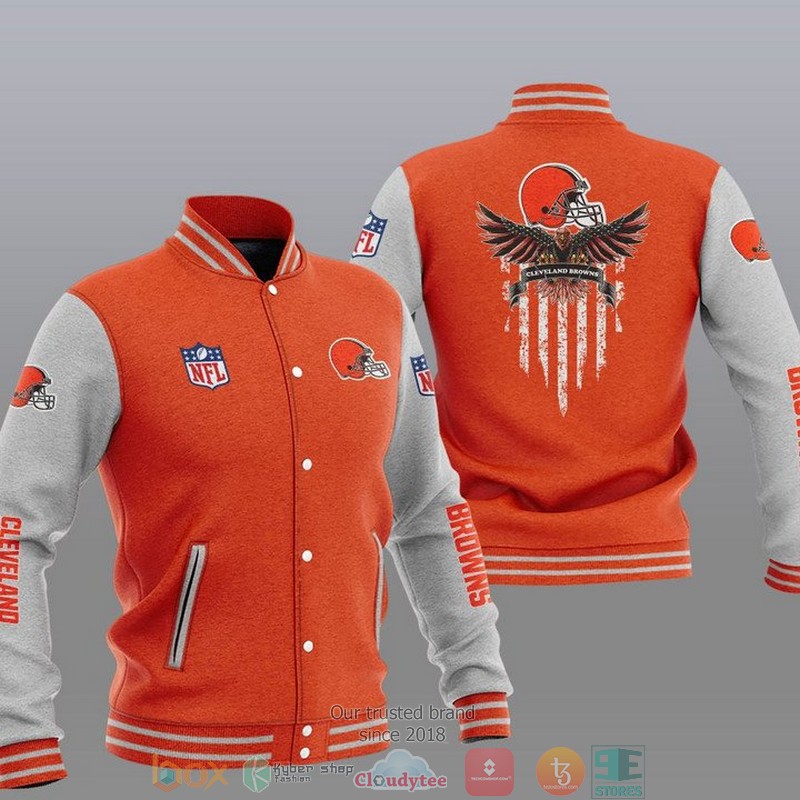 NFL_Cleveland_Browns_Eagle_Thin_Line_Flag_Varsity_Jacket
