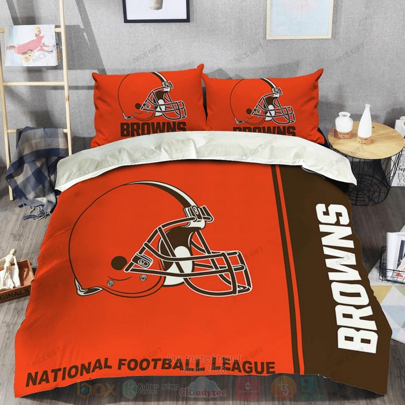NFL_Cleveland_Browns_Inspired_Orange_Bedding_Set_1
