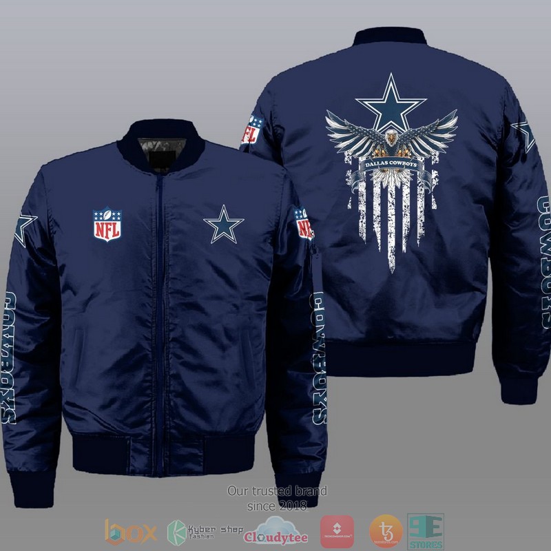 NFL_Dallas_Cowboys_Eagle_Thin_Line_Flag_Bomber_Jacket_1