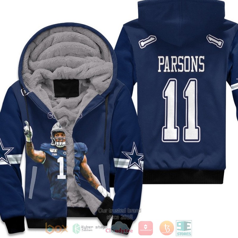 NFL_Dallas_Cowboys_Micah_Parsons_11_2021_Navy_fleece_hoodie
