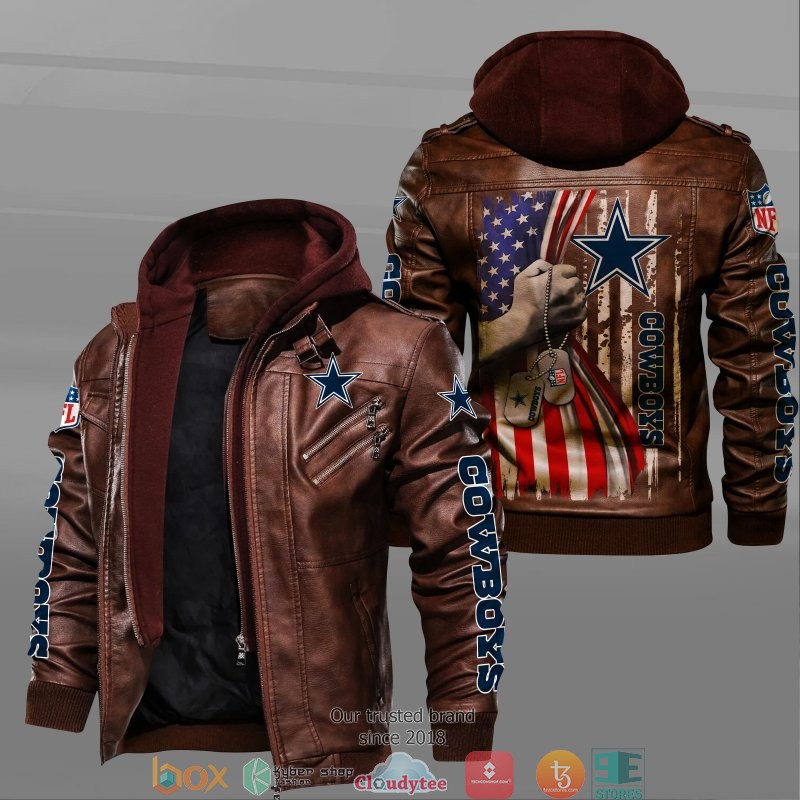 NFL_Dallas_Cowboys_hold_American_flag_2d_leather_jacket_1