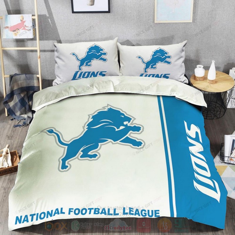 NFL_Detroit_Lions_Inspired_White-Blue_Bedding_Set_1