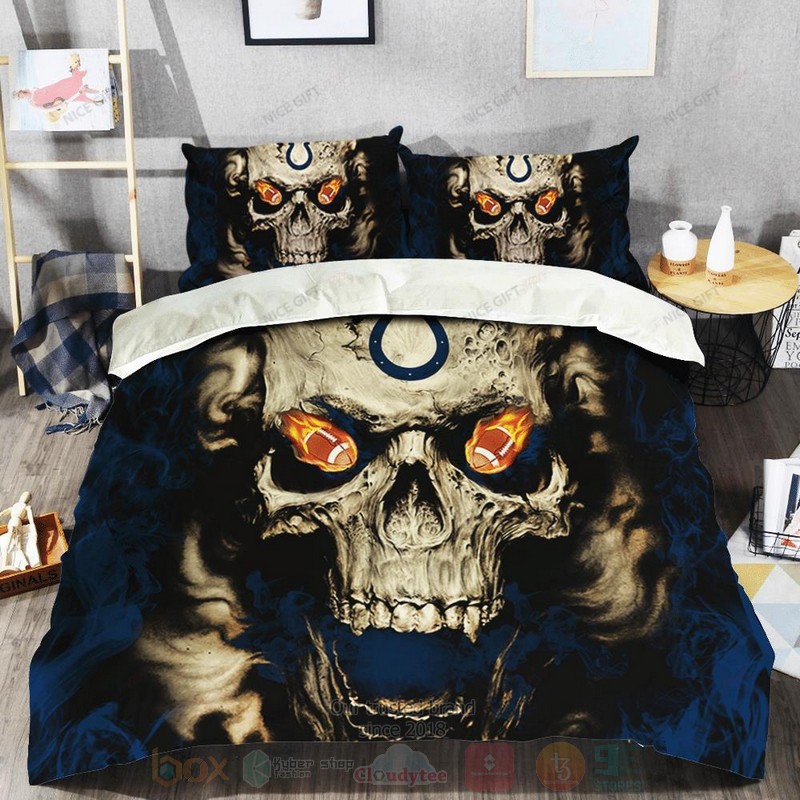 NFL_Indianapolis_Colts_Inspired_Skull_Bedding_Set_1