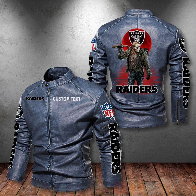 NFL_Las_Vegas_Raiders_Jason_Voorhees_Custom_Name_Collar_Leather_Jacket_1