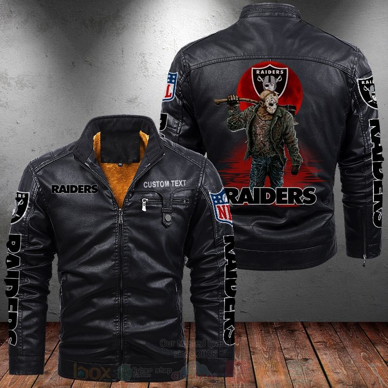 NFL_Las_Vegas_Raiders_Jason_Voorhees_Custom_Name_Trend_Fleece_Leather_Jacket
