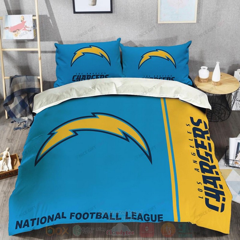 NFL_Los_Angeles_Chargers_Inspired_Blue-Yellow_Bedding_Set_1