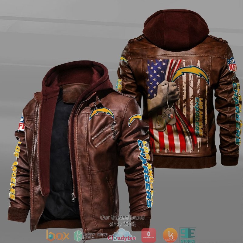 NFL_Los_Angeles_Chargers_hold_American_flag_2d_leather_jacket_1