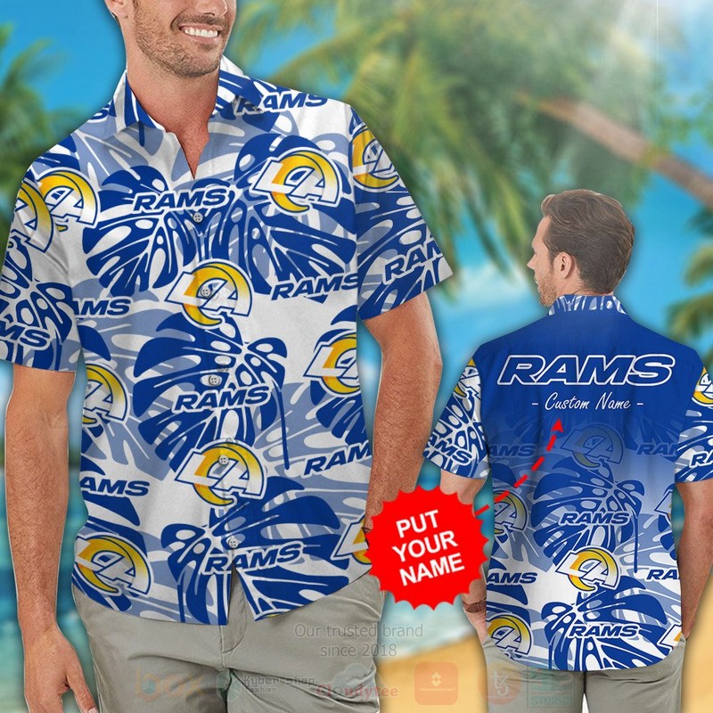 NFL_Los_Angeles_Rams_Custom_Name_Hawaiian_Shirt_Short_1
