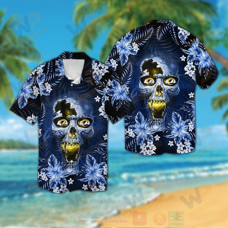 NFL_Los_Angeles_Rams_Skull_Hawaiian_Shirt_Short