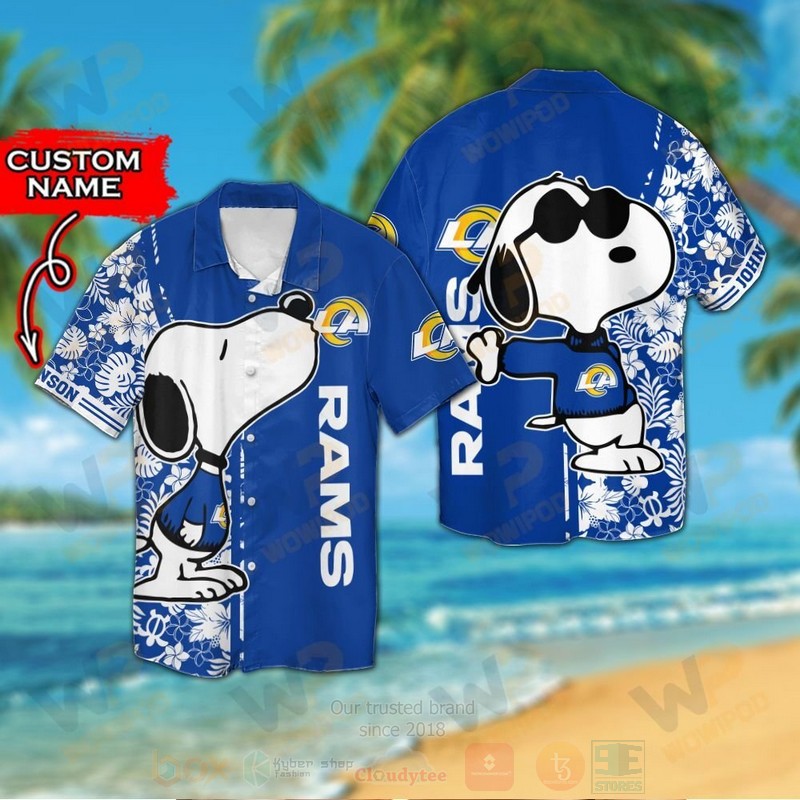 NFL_Los_Angeles_Rams_and_Snoopy_Custom_Name_Hawaiian_Shirt_Short