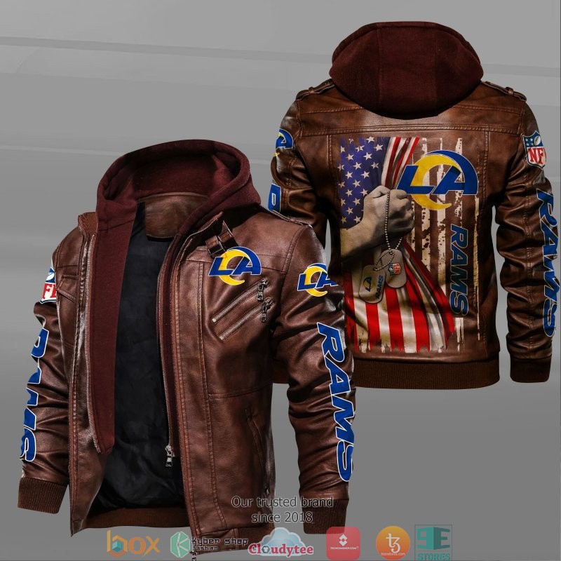 NFL_Los_Angeles_Rams_hold_American_flag_2d_leather_jacket_1