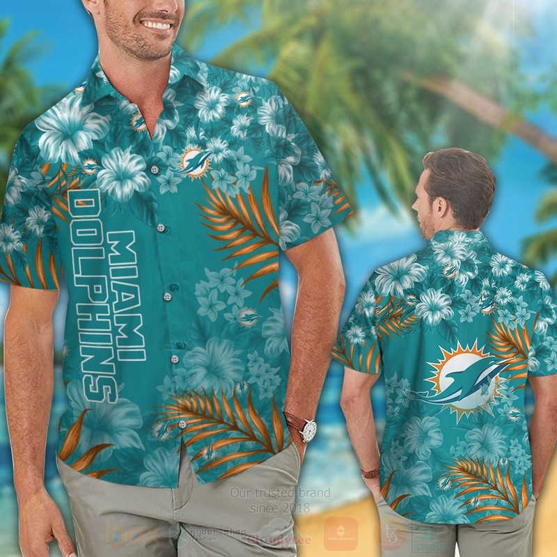 NFL_Miami_Dolphins_Aqua_Green_Hawaiian_Shirt_Short_1
