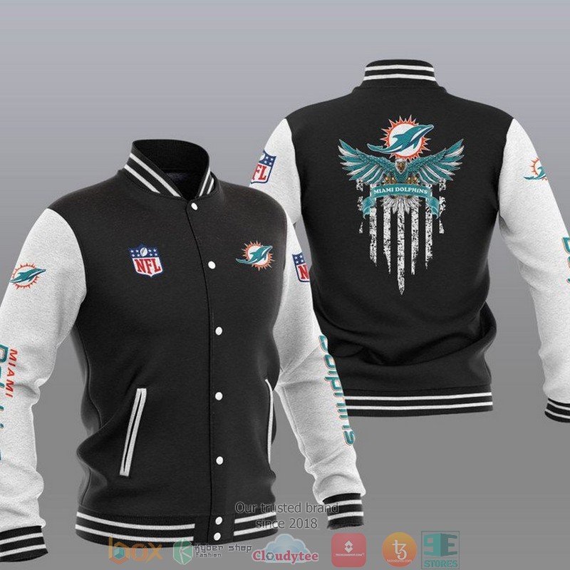 NFL_Miami_Dolphins_Eagle_Thin_Line_Flag_Varsity_Jacket