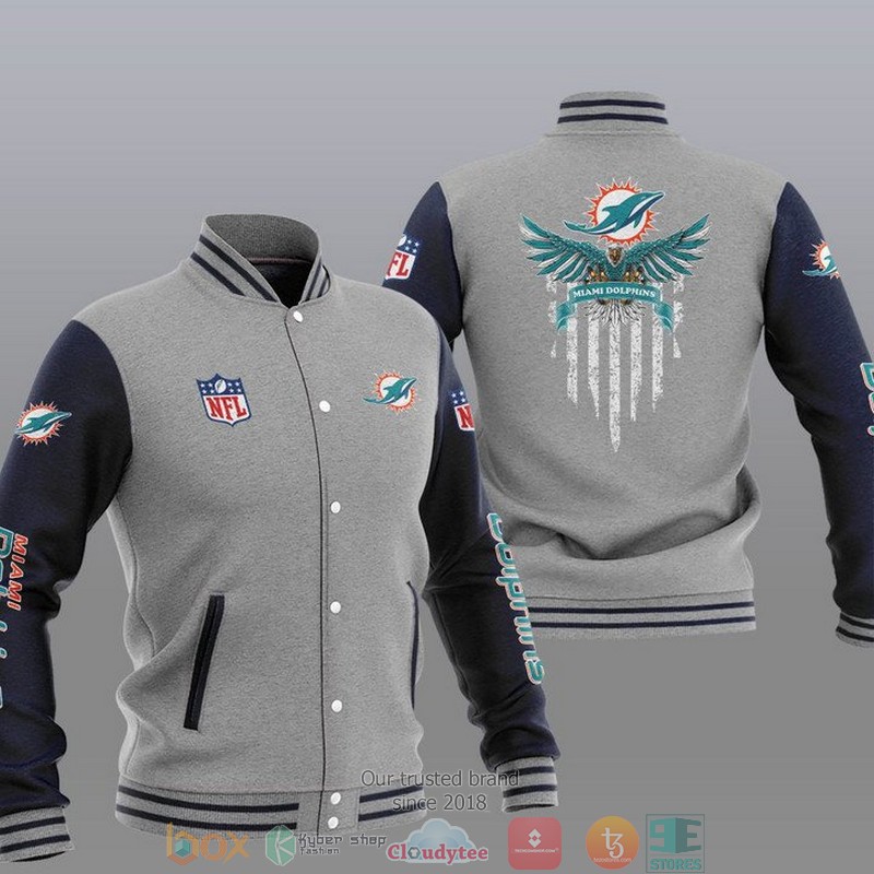 NFL_Miami_Dolphins_Eagle_Thin_Line_Flag_Varsity_Jacket_1