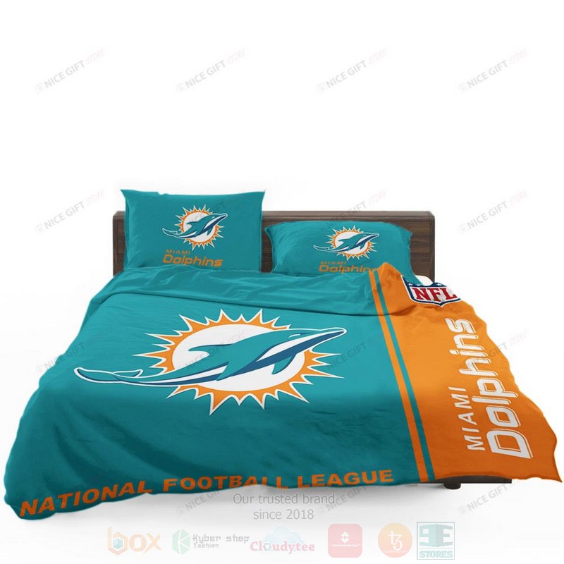 NFL_Miami_Dolphins_Inspired_Yellow-Blue_Bedding_Set