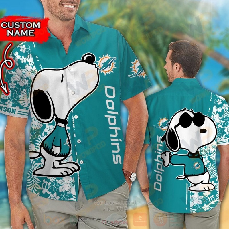 NFL_Miami_Dolphins_and_Snoopy_Custom_Name_Hawaiian_Shirt_Short_1