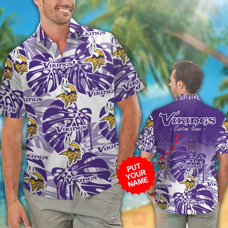 NFL_Minnesota_Vikings_Custom_Name_Hawaiian_Shirt_Short_1